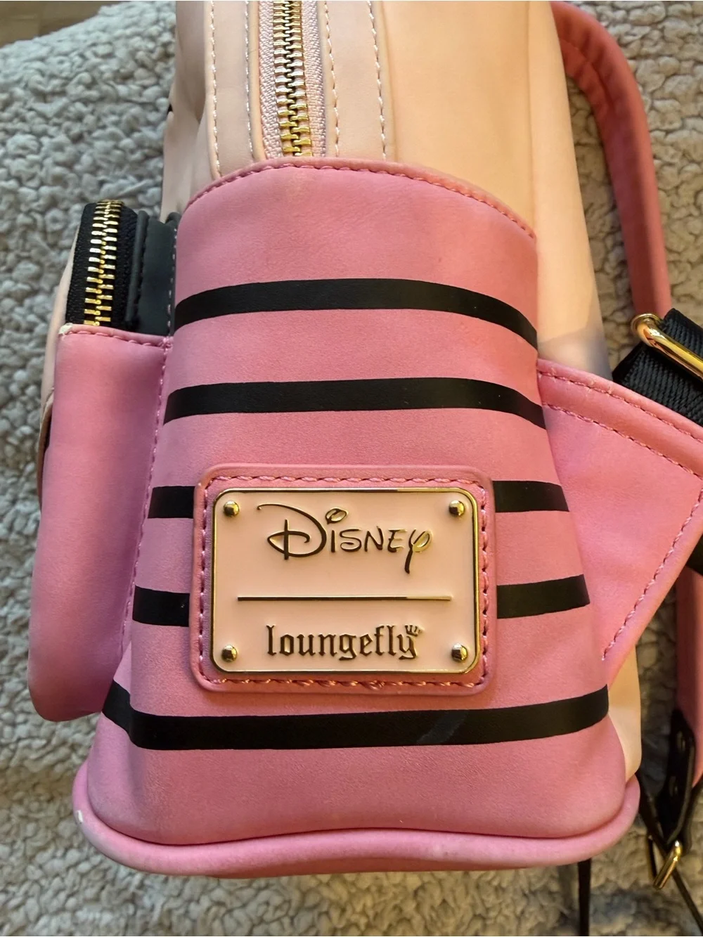 Loungefly Winnie the Pooh Pink Piglet Mini Backpack with Daisies.